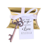 50x Wedding Favors Sets Vintage Skeleton Keys Bottle Openers with Gold Candy Boxes Thank You Cards Groosmen Gifts