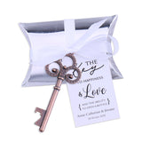 50x Wedding Favors Skeleton Keys Bottle Openers with Silver Candy Boxes Thank You Cards Bridal Shower Rustic Gifts