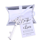 50x Wedding Favors Antique Skeleton Keys Bottle Openers with Silver Candy Boxes Thank You Cards Bridal Shower Guest Gifts