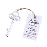50x Wedding Favors Silver Key Shaped Bottle Openers with Escort Cards Bridal Shower Bachelorette Groomsmen Gifts