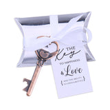50x Wedding Favors Skeleton Keys Bottle Openers with Silver Candy Boxes Thank You Cards Bridal Shower Rustic Gifts