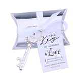 50x Wedding Favors Antique Skeleton Keys Bottle Openers with Silver Candy Boxes Thank You Cards Bridal Shower Guest Gifts