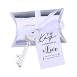50x Wedding Favors Antique Skeleton Keys Bottle Openers with Silver Candy Boxes Thank You Cards Bridal Shower Guest Gifts
