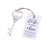 50x Wedding Favors Silver Key Shaped Bottle Openers with Escort Cards Bridal Shower Bachelorette Groomsmen Gifts