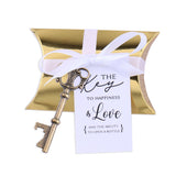 50x Wedding Favors Sets Vintage Silver Skeleton Keys Bottle Openers with Gold Candy Boxes Escort Cards Groosmen Gifts