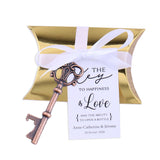 50x Wedding Favors Sets Vintage Skeleton Keys Bottle Openers with Gold Candy Boxes Thank You Cards Groosmen Gifts