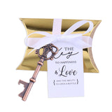 50x Wedding Favors Sets Vintage Skeleton Keys Bottle Openers with Gold Candy Boxes Thank You Cards Groosmen Gifts