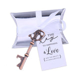 50x Wedding Favors Skeleton Keys Bottle Openers with Silver Candy Boxes Thank You Cards Bridal Shower Rustic Gifts