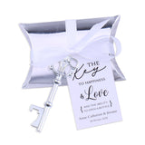 50x Wedding Favors Antique Skeleton Keys Bottle Openers with Silver Candy Boxes Thank You Cards Bridal Shower Guest Gifts