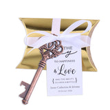 50x Wedding Favors Sets Vintage Skeleton Keys Bottle Openers with Gold Candy Boxes Thank You Cards Groosmen Gifts