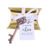 50x Wedding Favors Sets Vintage Skeleton Keys Bottle Openers with Gold Candy Boxes Thank You Cards Groosmen Gifts