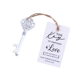 50x Wedding Favors Silver Key Shaped Bottle Openers with Escort Cards Bridal Shower Bachelorette Groomsmen Gifts