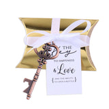 50x Wedding Favors Sets Vintage Skeleton Keys Bottle Openers with Gold Candy Boxes Thank You Cards Groosmen Gifts