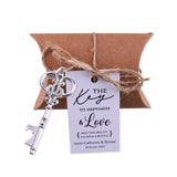 50x Wedding Favors Sets Vintage Silver Skeleton Keys Bottle Openers with Candy Boxes Escort Cards Groosmen Gifts