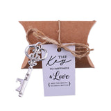50x Wedding Favors Sets Vintage Silver Skeleton Keys Bottle Openers with Candy Boxes Escort Cards Groosmen Gifts