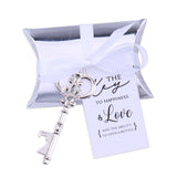 50x Wedding Favors Antique Skeleton Keys Bottle Openers with Silver Candy Boxes Thank You Cards Bridal Shower Guest Gifts