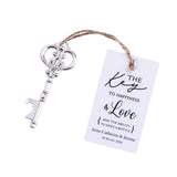 50x Wedding Favors Silver Key Shaped Bottle Openers with Escort Cards Bridal Shower Bachelorette Groomsmen Gifts