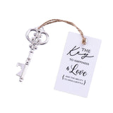 50x Wedding Favors Silver Key Shaped Bottle Openers with Escort Cards Bridal Shower Bachelorette Groomsmen Gifts