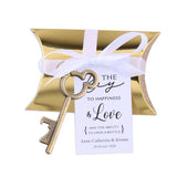 50x Wedding Favors Sets Vintage Silver Skeleton Keys Bottle Openers with Gold Candy Boxes Escort Cards Groosmen Gifts