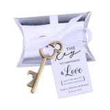 50x Wedding Favors Skeleton Keys Bottle Openers with Silver Candy Boxes Thank You Cards Groosmen Gifts
