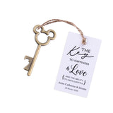 50x Wedding Favors Rustic Skeleton Keys Bottle Openers with Thank You Cards Bridal Shower Guest Gifts
