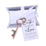 50x Wedding Favors Skeleton Keys Bottle Openers with Silver Candy Boxes Thank You Cards Bridal Shower Rustic Gifts