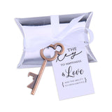 50x Wedding Favors Skeleton Keys Bottle Openers with Silver Candy Boxes Thank You Cards Bridal Shower Rustic Gifts