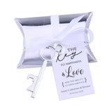 50x Wedding Favors Antique Skeleton Keys Bottle Openers with Silver Candy Boxes Thank You Cards Bridal Shower Guest Gifts