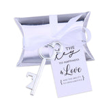 50x Wedding Favors Antique Skeleton Keys Bottle Openers with Silver Candy Boxes Thank You Cards Bridal Shower Guest Gifts