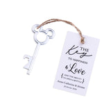 50x Wedding Favors Silver Key Shaped Bottle Openers with Escort Cards Bridal Shower Bachelorette Groomsmen Gifts