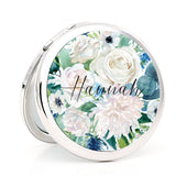 Custom Floral Compact Mirror Bridesmaid Proposal Gift Watercolor Flower Wifey Present