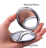 Personalized Compact Mirror Tropical Style Palm Leaves Wedding Gifts for Her