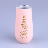 Personalized 6 oz Tumbler, Pink Stainless Steel Bottle Your Name Vacuum Insulated Cup