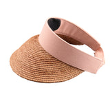 Natural Raffia Visor Personalized Text Name Monogram Fodable Straw Woven Sun Hat