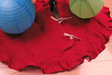 Burlap Tree Skirt with Ruffles Holiday Christmas Décor