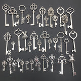165 pcs Vintage Replica Skeleton Key Charms for DIY Craft Wedding Favors Assorted Pendant