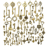 165 pcs Vintage Replica Skeleton Key Charms for DIY Craft Wedding Favors Assorted Pendant