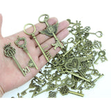 165 pcs Vintage Replica Skeleton Key Charms for DIY Craft Wedding Favors Assorted Pendant