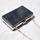 Personalized Acrylic Purse Shoulder Bag Clutch Crossbody Gold Chain Bridesmaid Gift