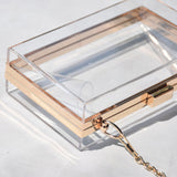 Personalized Acrylic Purse Shoulder Bag Clutch Crossbody Gold Chain Bridesmaid Gift