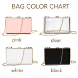 Personalized Acrylic Purse Shoulder Bag Clutch Crossbody Gold Chain Bridesmaid Gift