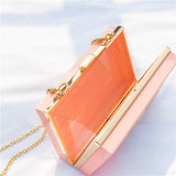 Personalized Acrylic Purse Shoulder Bag Clutch Crossbody Gold Chain Bridesmaid Gift
