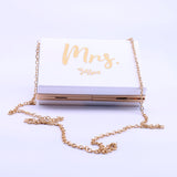Personalized Acrylic Purse Shoulder Bag Clutch Crossbody Gold Chain Bridesmaid Gift