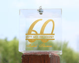 Personalized Birthday Card Box for Reception with Hinged Lid Key Acrylic Your Name Date