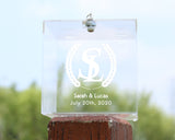 Personalized Wedding Card Box with Lid Lock Key Vine Monogram Keepsake Box Name