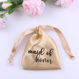 Personalized Satin Drawstring Gift Bag Jewelry Pouch Wedding Favor Party Candy Bag