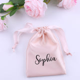 Personalized Satin Drawstring Gift Bag Jewelry Pouch Wedding Favor Party Candy Bag