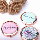 Personalized Compact Mirror Bridesmaid Gift Custom Image Gift for Her 2x Magnification