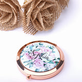 Personalized Compact Mirror Bridesmaid Gift Custom Image Gift for Her 2x Magnification