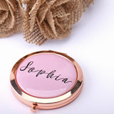 Personalized Compact Mirror Bridesmaid Gift Custom Image Gift for Her 2x Magnification